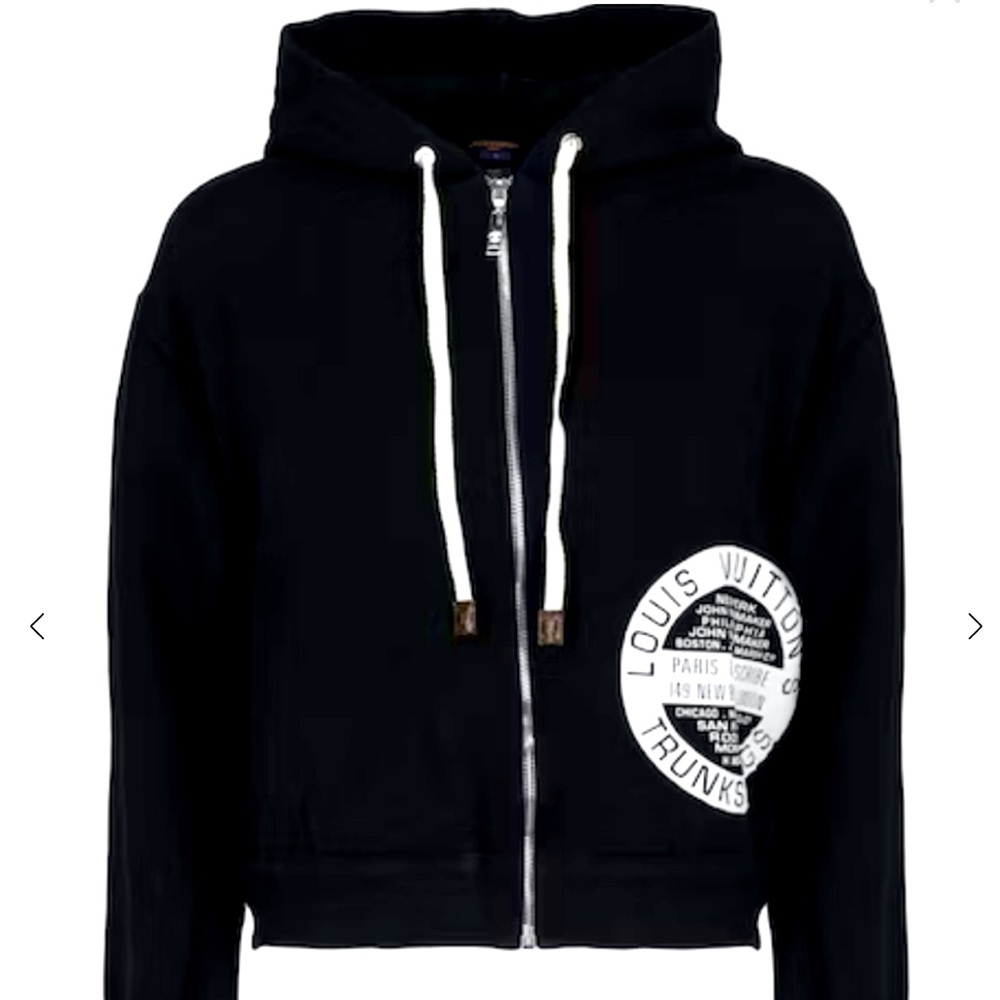 Louis Vuitton cropped stamp zip up hoodie size xs